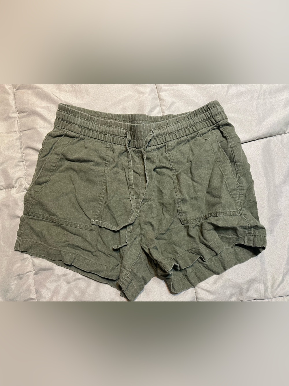 Women’s Olive Green Drawstring Casual Shorts